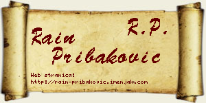 Rain Pribaković vizit kartica